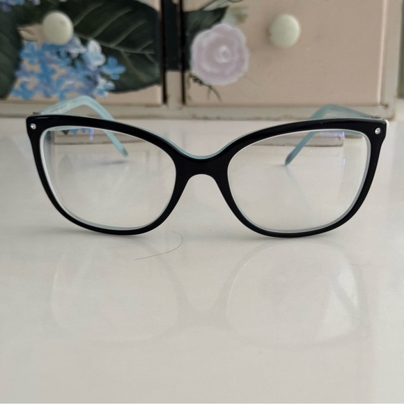 Tiffany & Co Black Turquoise Cat-eye Eyeglasses with Case - Picture 9 of 12